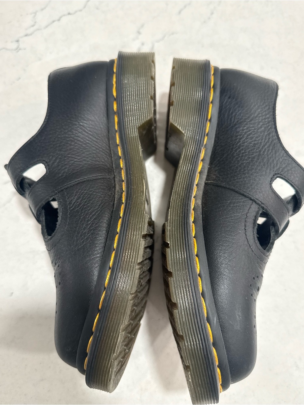 Dr. Martens Black Leather Double Strap Buckle Mary Jane Flats Round Toe 6 - Picture 6 of 9